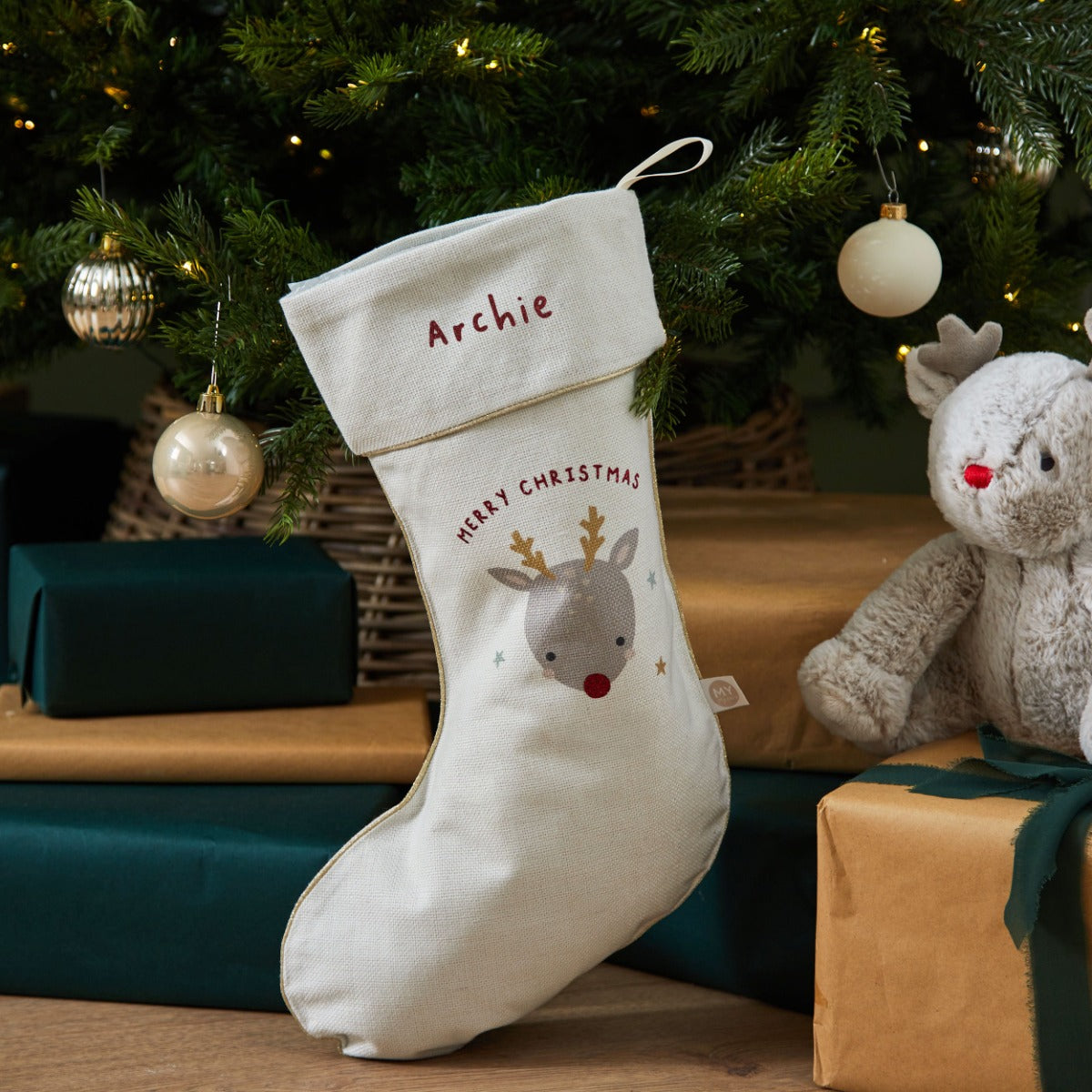 Personalised Small Rudolph Christmas Stocking