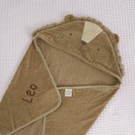 Personalised Lion Curved Hooded Towel
