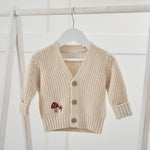 Personalised Autumn Embroidered Oatmeal Cardigan