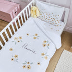 Personalised Yellow Floral Wreath Bedding Set