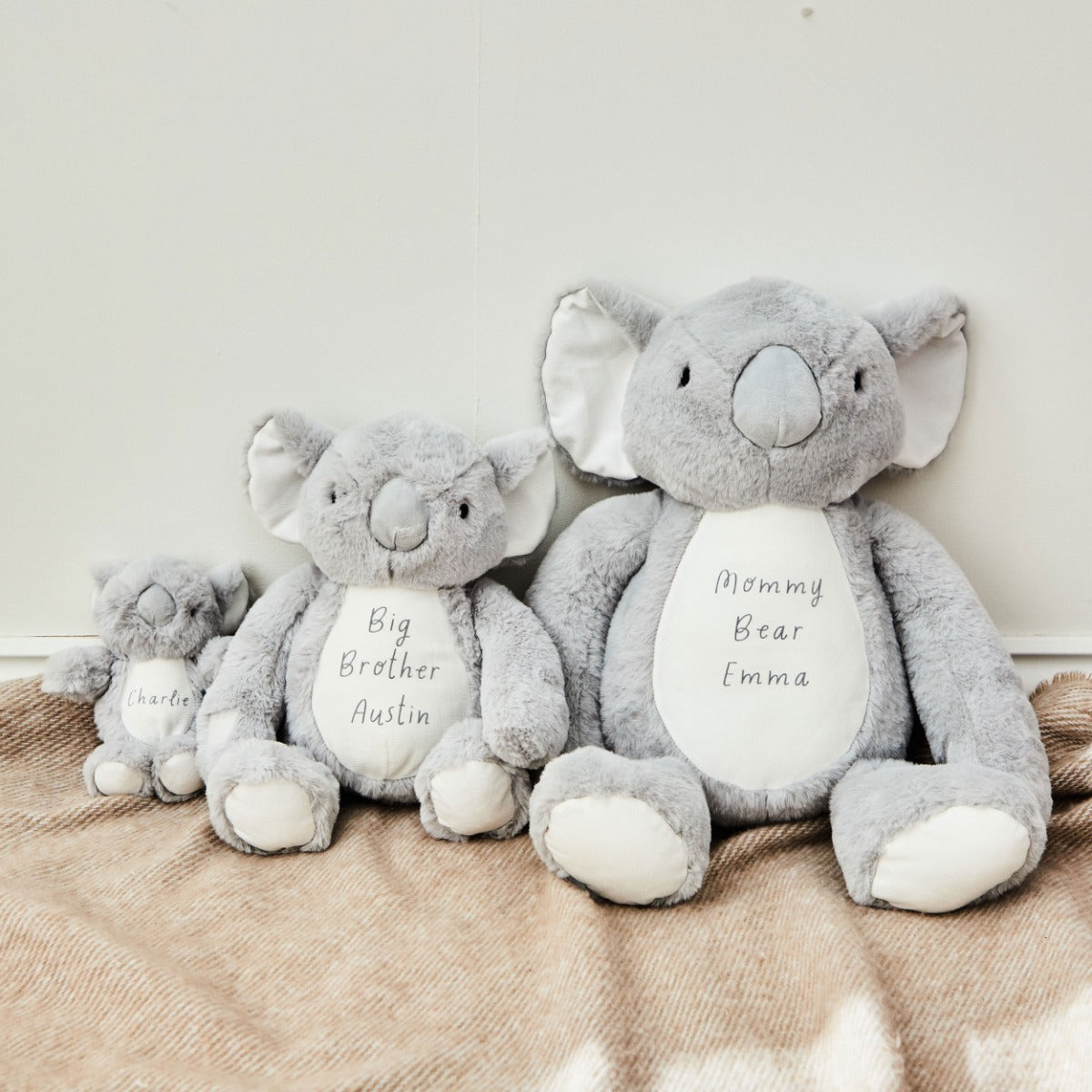 Personalised Koala Plush Toy Family Set