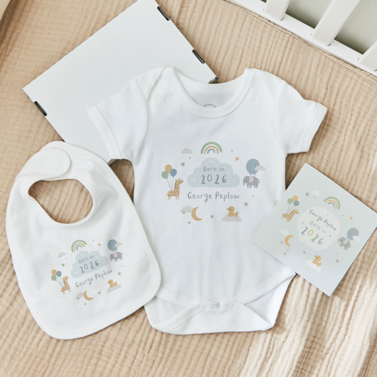 Personalised Born In 2026 Animal Letterbox Gift Set – My 1st Years