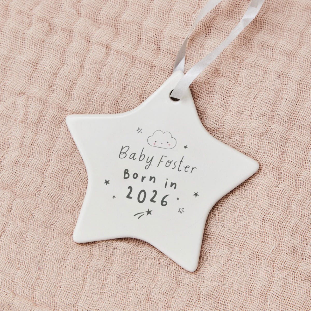 Personalised Born In 2026 Ceramic Hanging Decoration