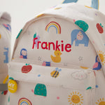 Personalised Colourful Print Backpack & Lunch Bag Set