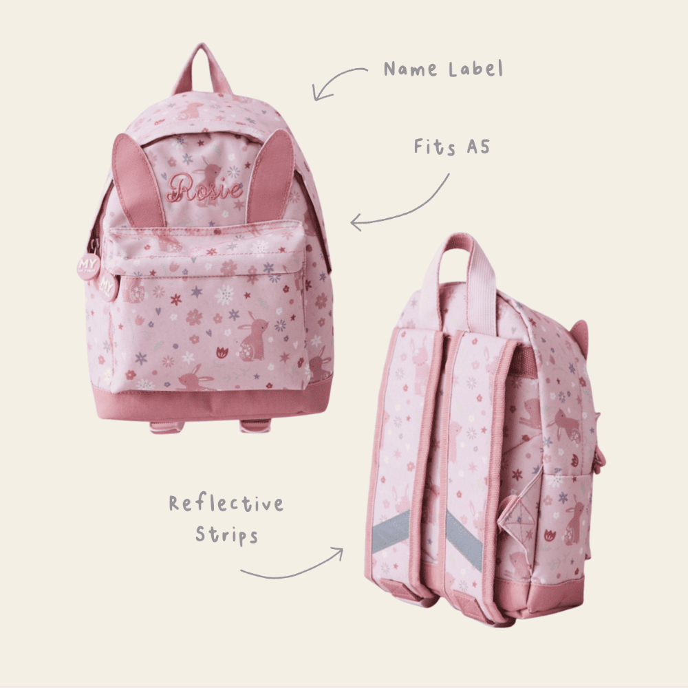 Personalised Pink Bunny Mini Backpack with Ears