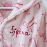Personalised Bow Fleece Robe