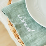 Personalised Rosemary Linen Napkin in Script Font by Made Yours