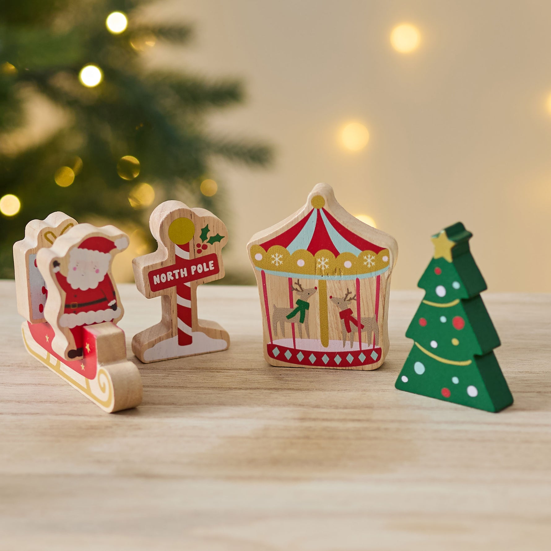 Personalised Christmas Village Wooden Block Set FSC®