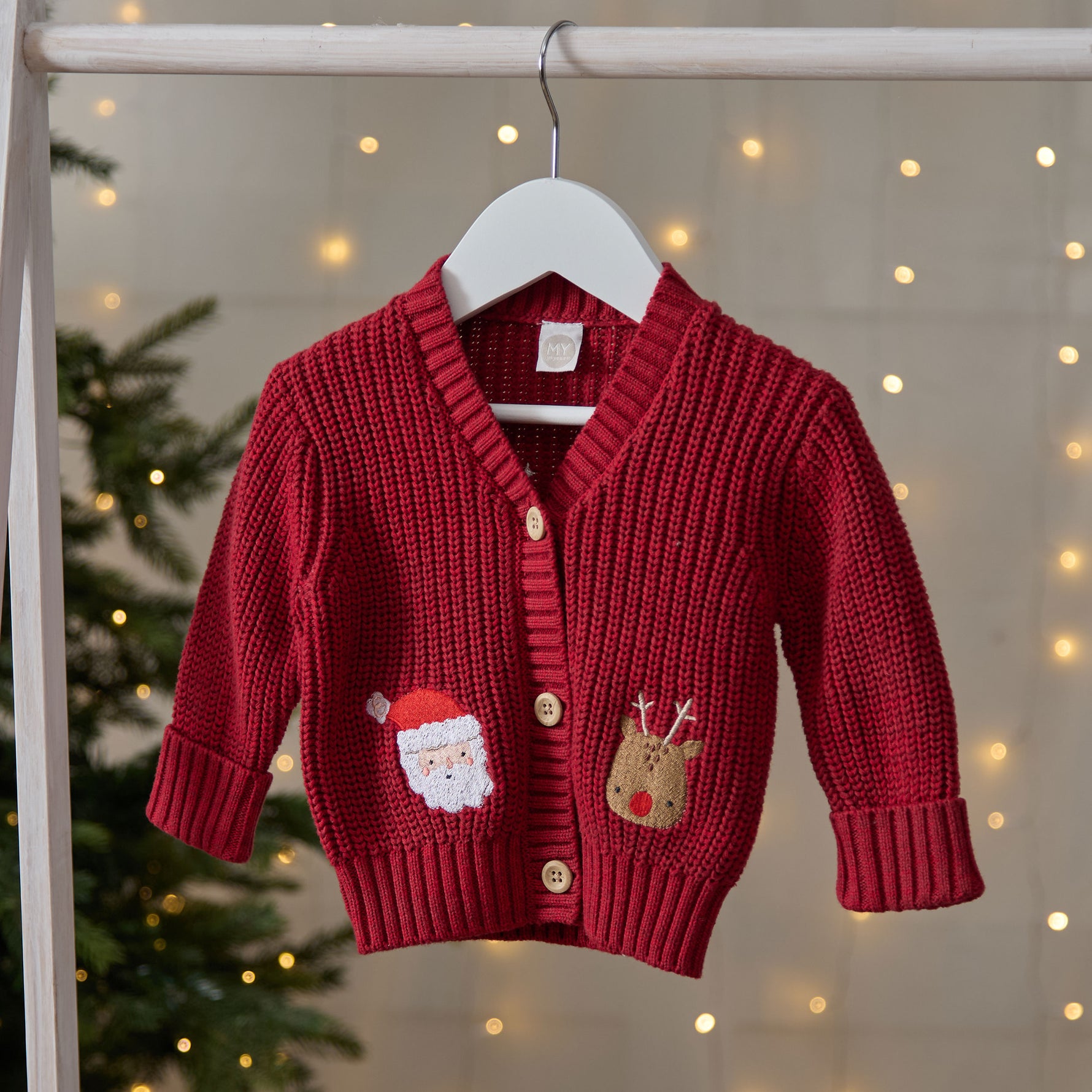 Personalised Red I Believe Christmas Cardigan