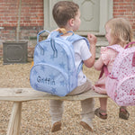 Personalised Blue Star Pocket Medium Backpack