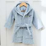 Personalized Rocket Design Blue Fleece Robe