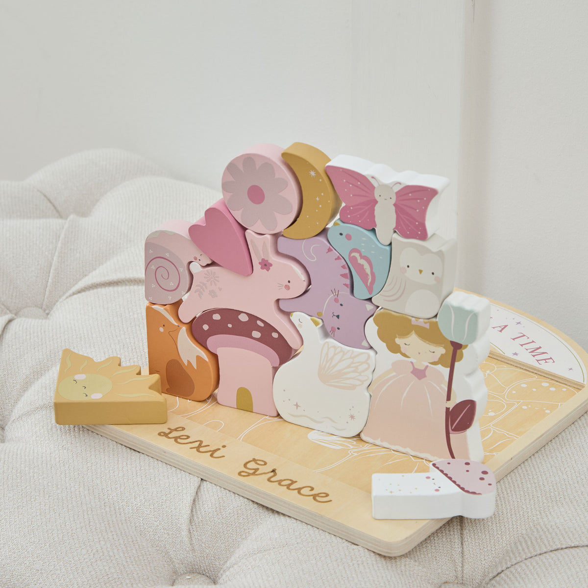 Personalised Pink Stacking Puzzle FSC®