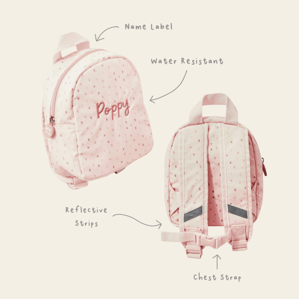 Personalised Pink Spot Tiny Backpack