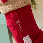 Personalised Large Red Reindeer Christmas Stocking