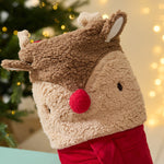 Personalised Large Red Reindeer Christmas Stocking