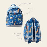Personalised Navy Safari Print Classic Mini Backpack