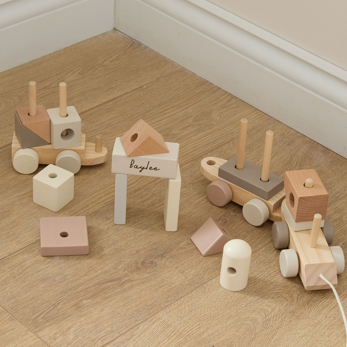 Personalised Neutral Pull Along Train FSC®