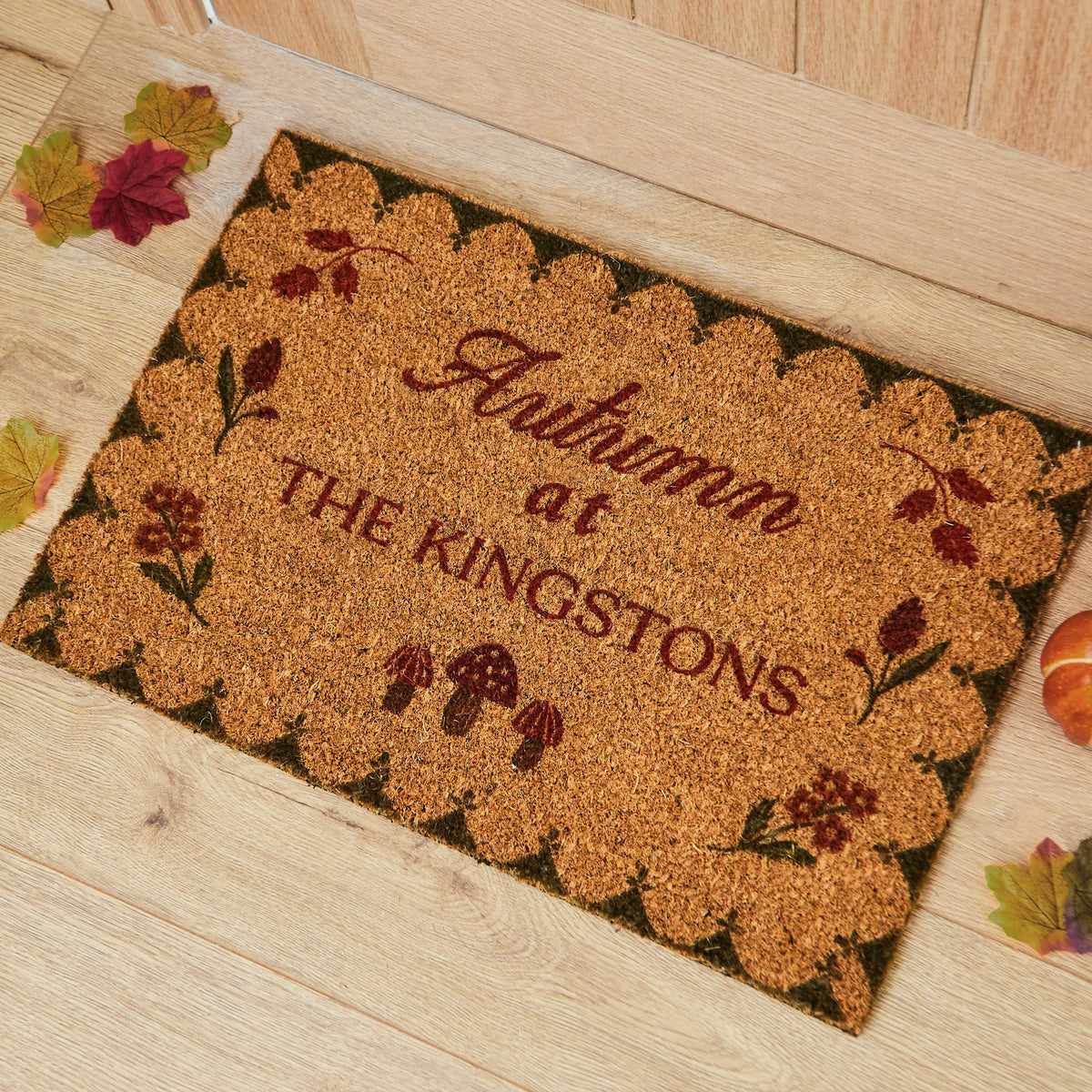 Personalised Autumn Coir Door Mat
