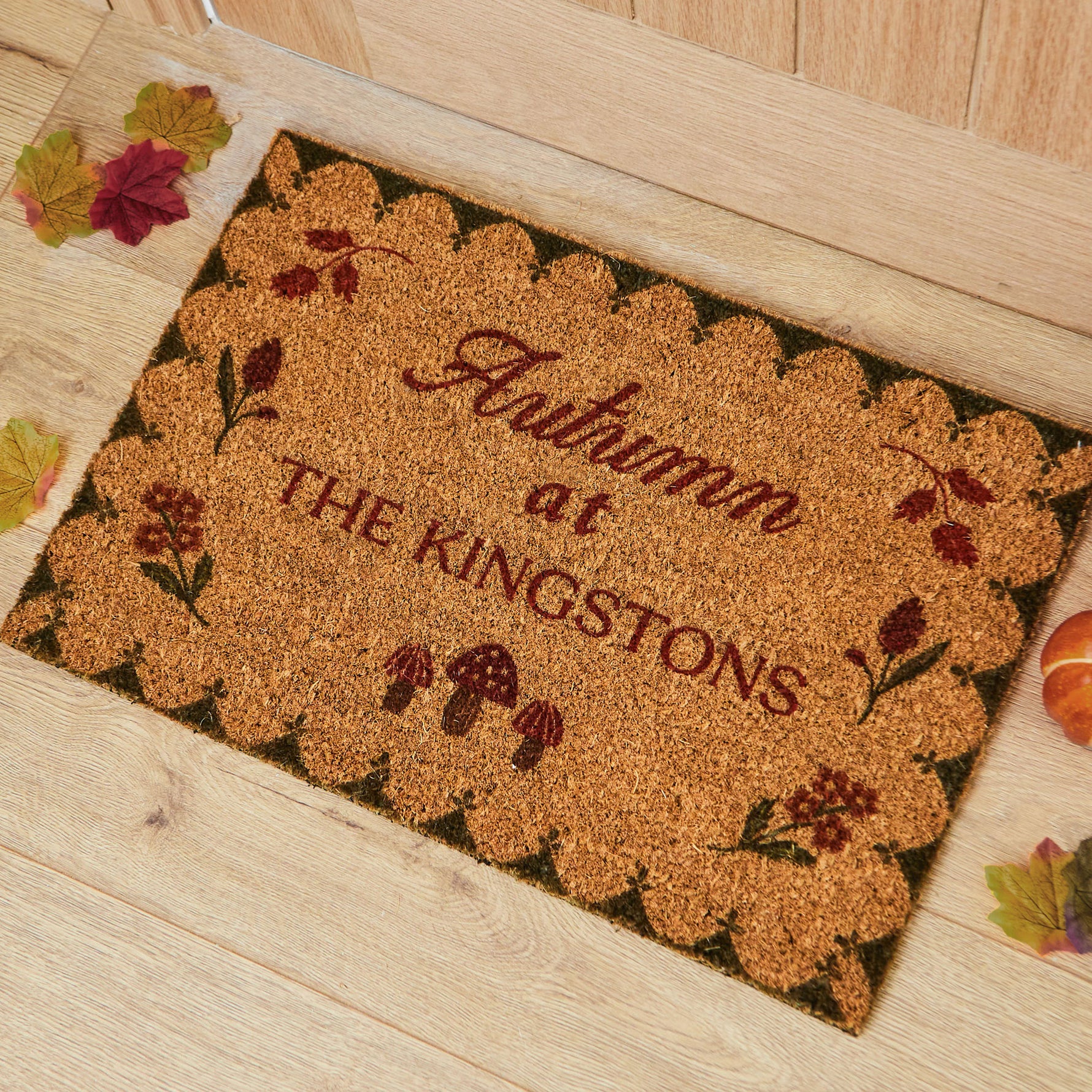 Personalised Autumn Coir Door Mat