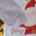 Personalised Grey Santa Ho Ho Ho Christmas Pyjamas