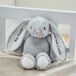 Personalised Grey Bunny Soft Toy - Embroidered