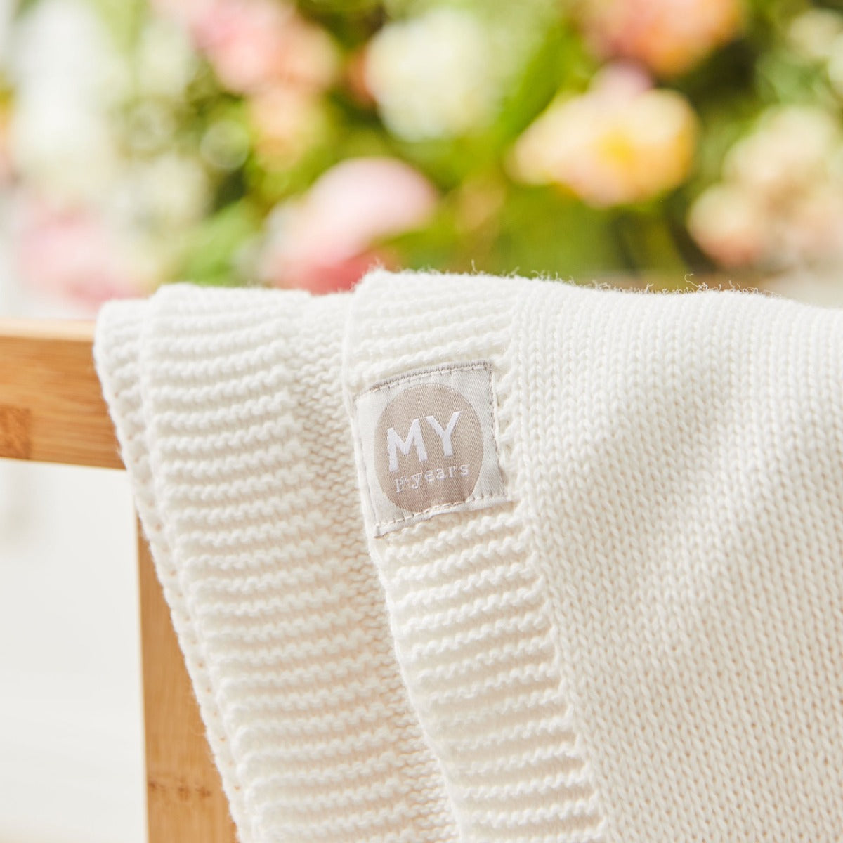 Personalized Flower Fairies™ Ivory Knitted Shawl