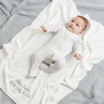 Personalized Ivory Cotton Baby Shawl