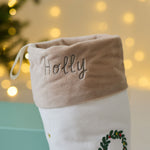 Personalised Plush Neutral Medium Christmas Stocking