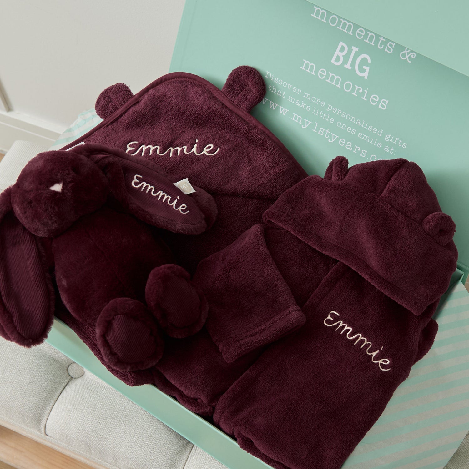 Personalised Mulberry Pie Splash, Snuggle and Cuddle Gift Set