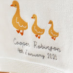 Personalized Three Ducks Ivory Shawl