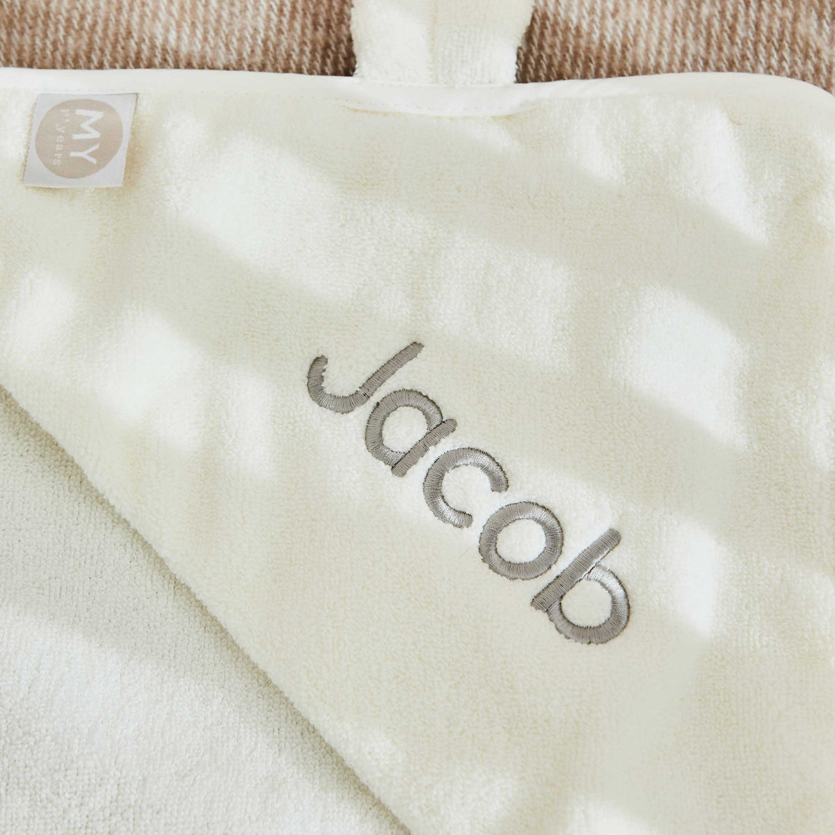 Personalized Large Ivory Hooded Bath Towel