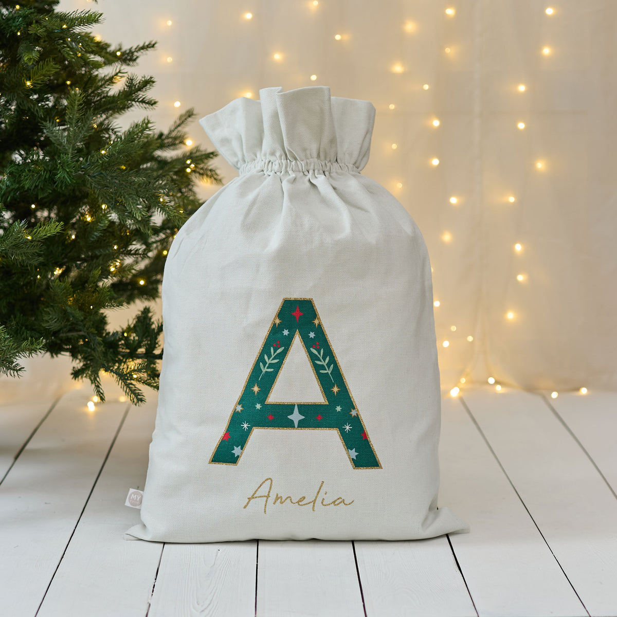 Personalised Initial Canvas Gift Sack