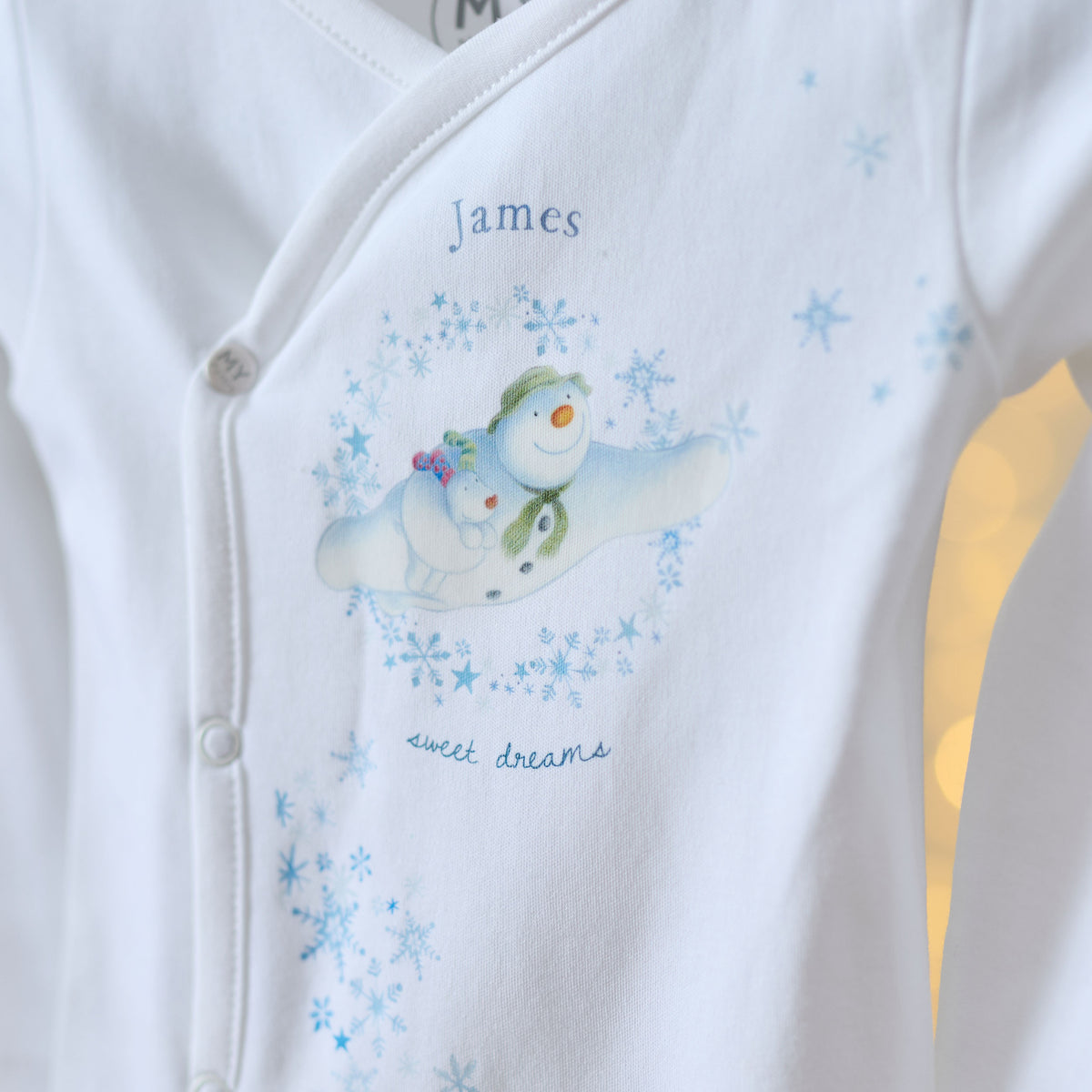 Personalised The Snowman™ and Snowdog Sleepsuit and Hat Set