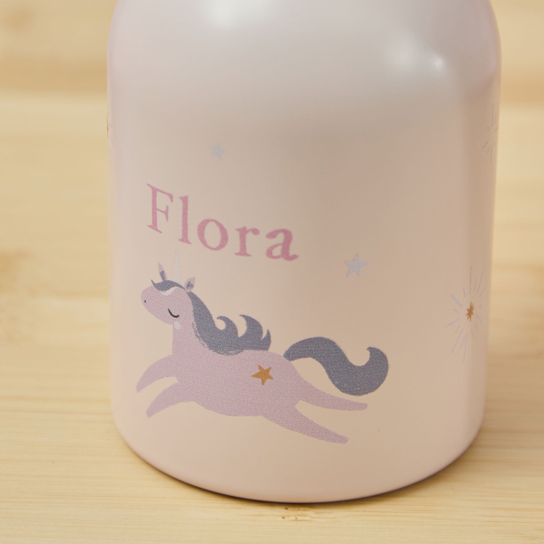 Personalised Unicorns Print Pink Bottle