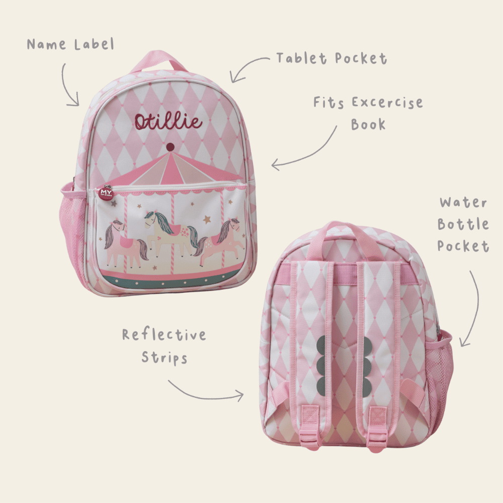 Personalised Harlequin Carousel Medium Backpack