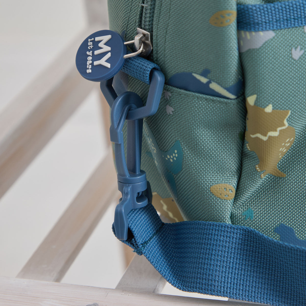 Personalised Khaki Dino Boxy Lunchbag