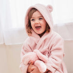 Personalized Pink Fleece Robe with Ears