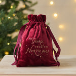 Personalised From The North Pole Red Velvet Bag
