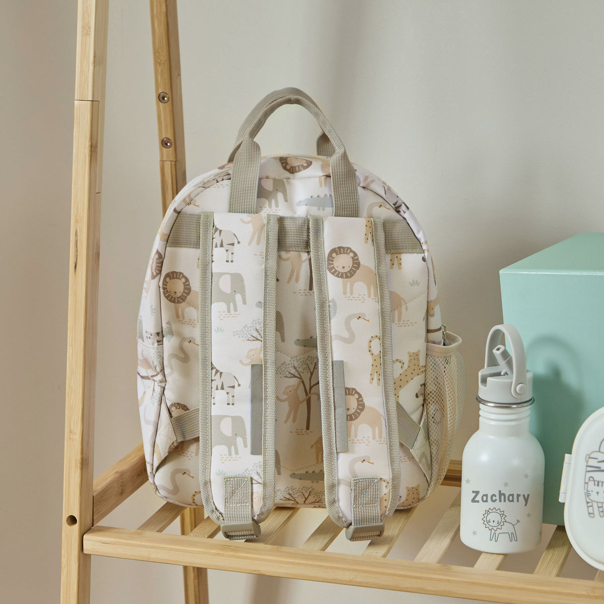 Personalised Neutral Safari Medium Backpack