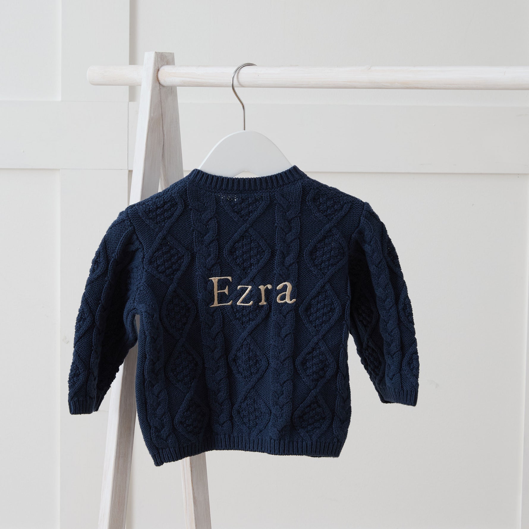 Personalised Organic Cotton Navy Cardigan