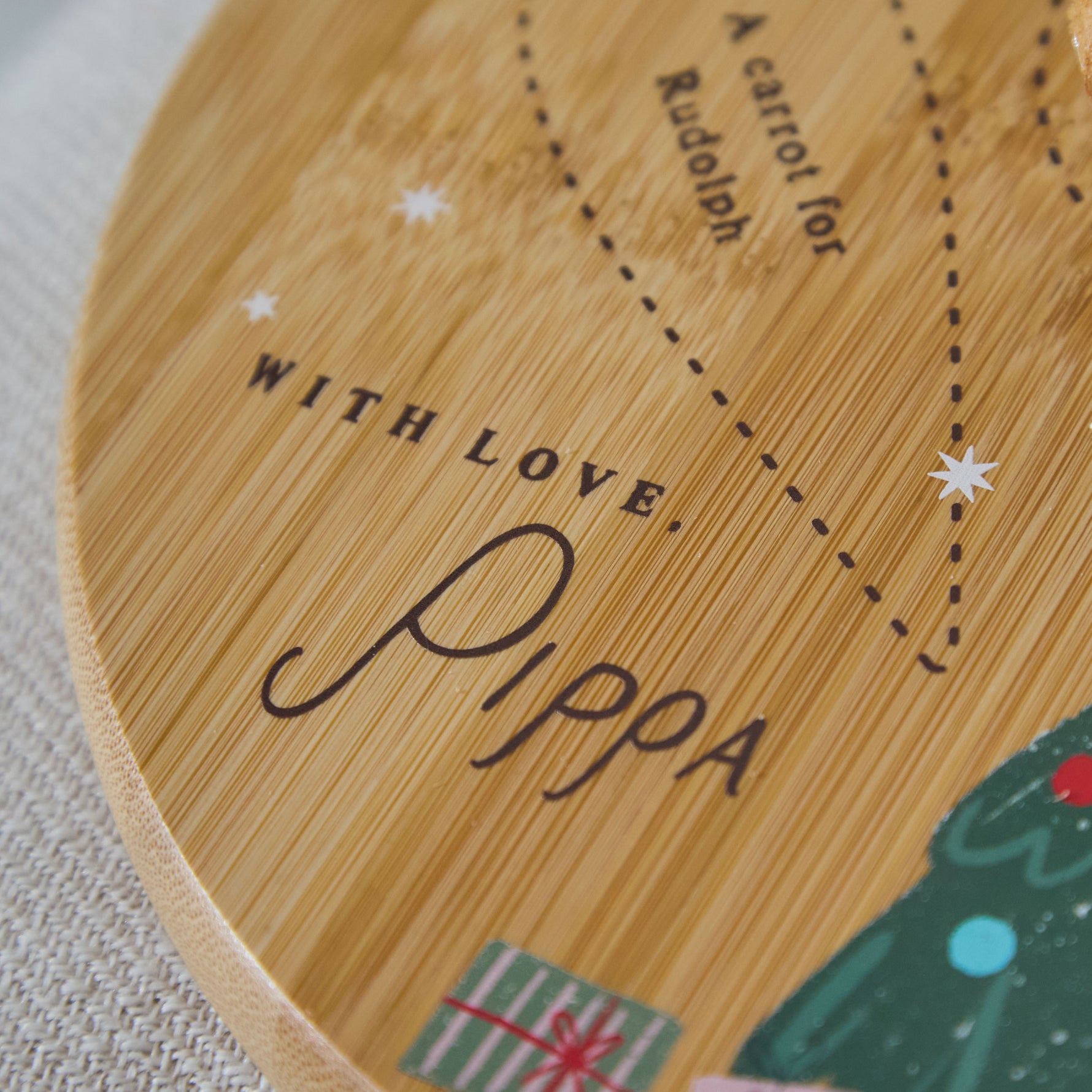 Personalised Santa’s Treats Wooden Christmas Platter
