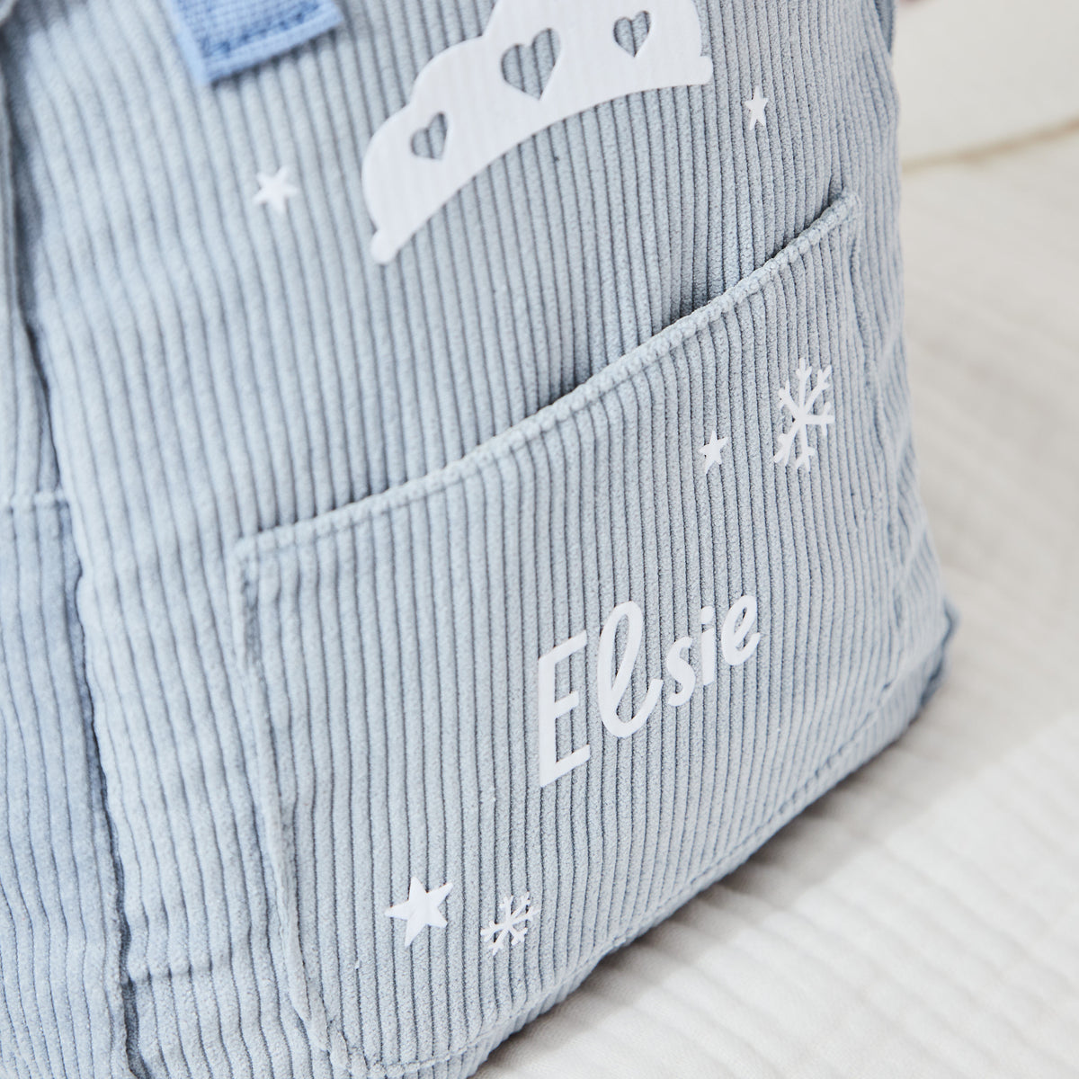 Personalised Princess Blue Cord Mini Backpack