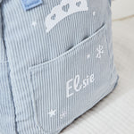 Personalised Princess Blue Cord Mini Backpack