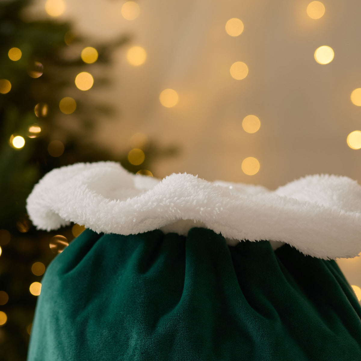 Personalised Green Embroidered Wreath Christmas Sack