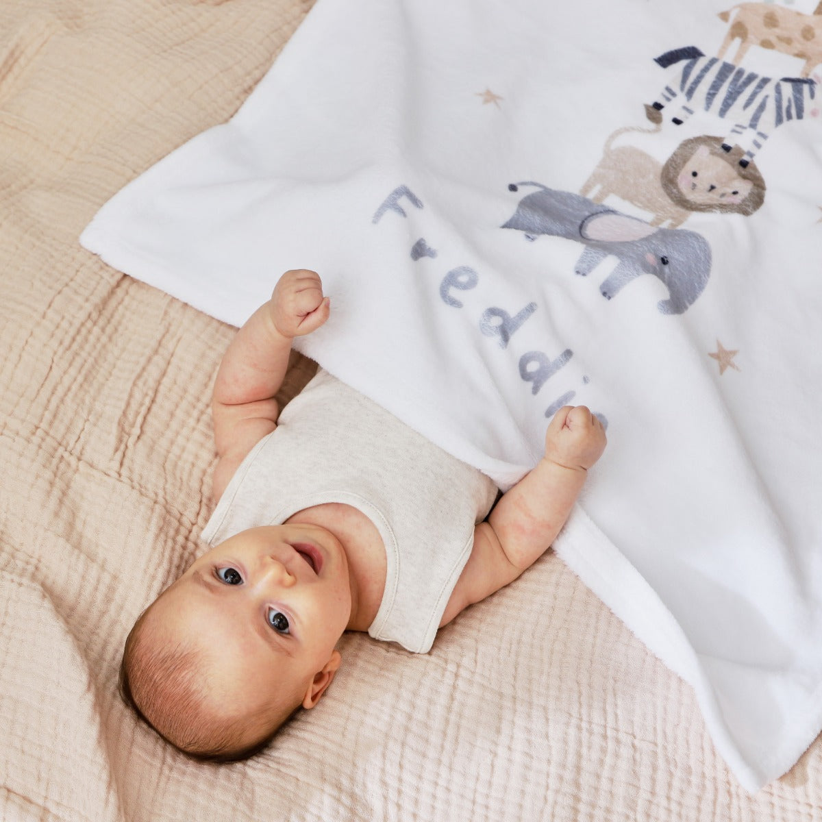 Personalized Born to be Loved Animal Fleece Blanket