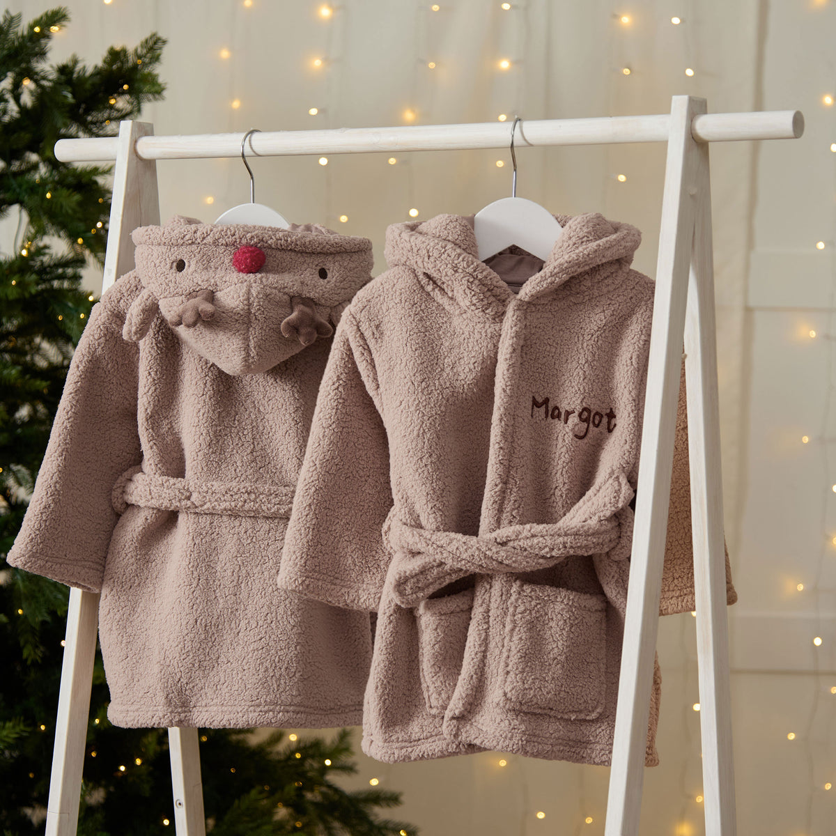 Personalised Red Nose Brown Reindeer Robe