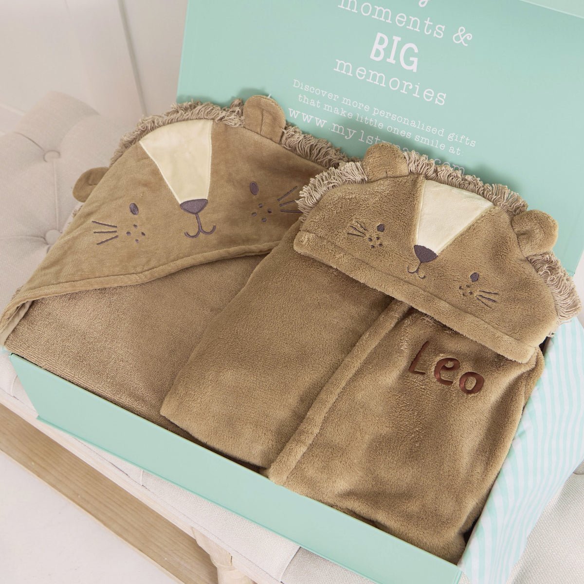 Personalised Lion Splash and Snuggle Gift Set