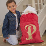 Personalised Red Velvet Initial Sack and Stocking Gift Set