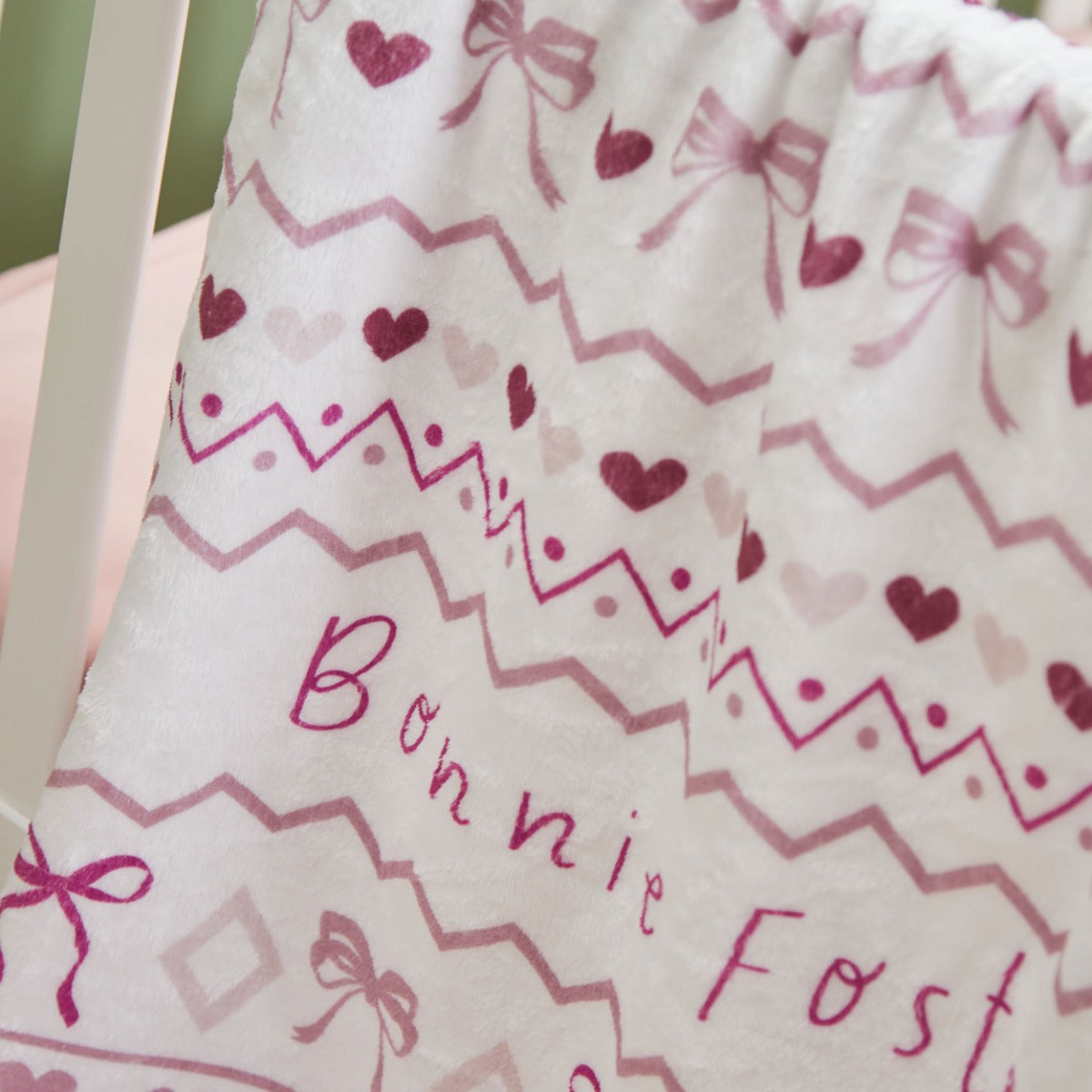 Personalised Pink Christmas Fleece Blanket