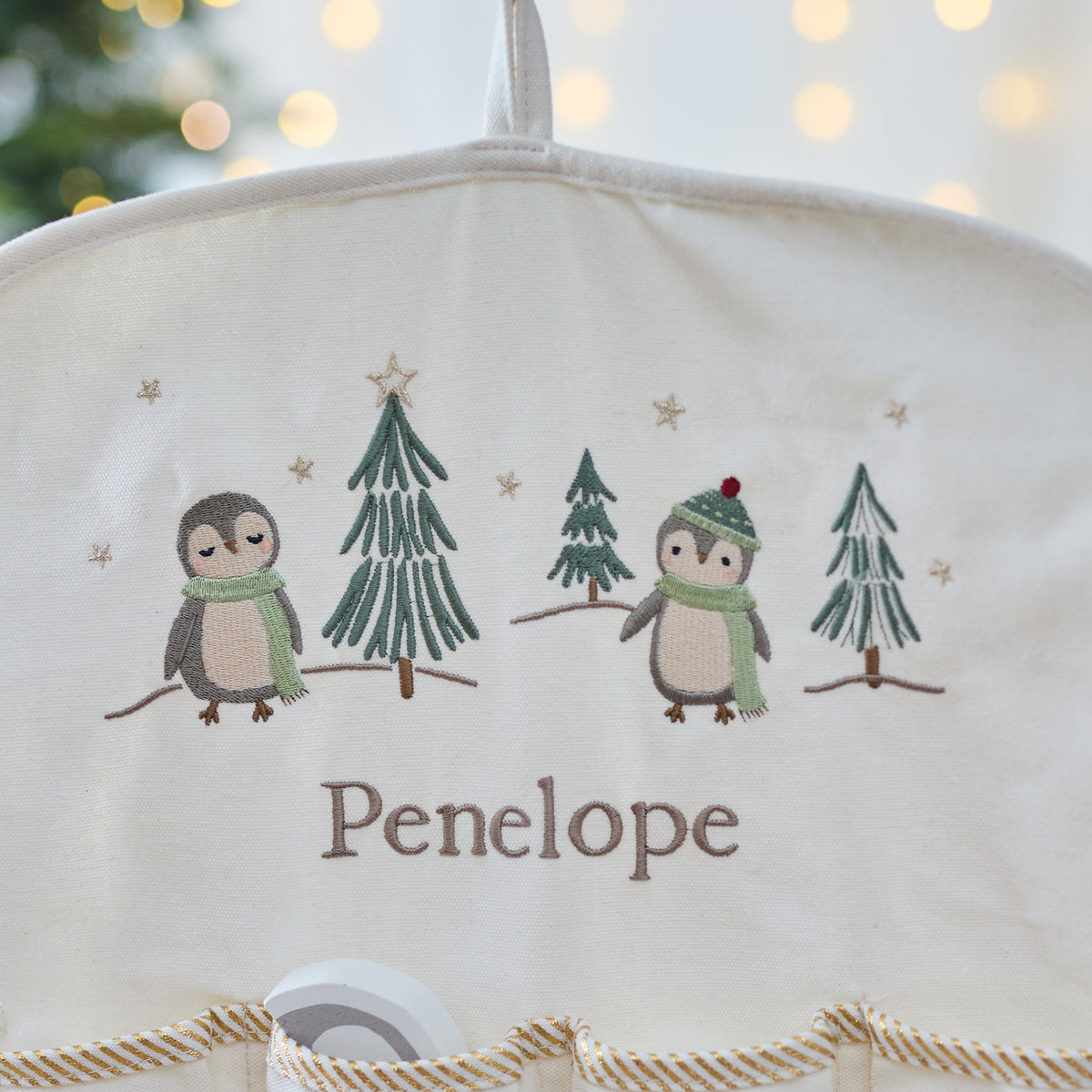 Personalised Penguin Scene Fabric Advent Calendar
